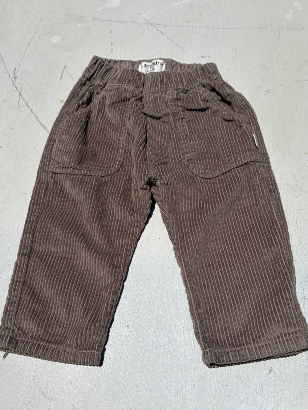 Kid's Petit Indi Pants‎ Brown Corduroy 6m Baby Unisex Farm Utility Outdoor Spain
